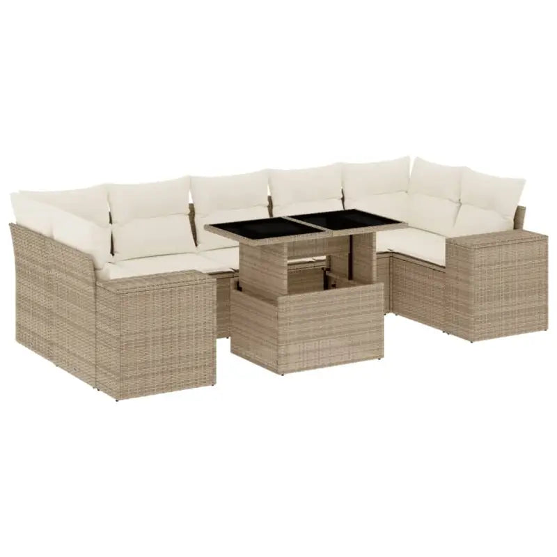 Beige materialen loungeset met gepoedercoat staal en afmetingen voor tuin - Tuinsets