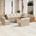 Beige materialen loungeset met gepoedercoat staal en comfortabele afmetingen - beige en crèmekleurig / Met tafel