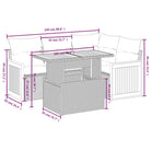 Beige materialen loungeset met gepoedercoat staal en comfortabele afmetingen - Tuinsets