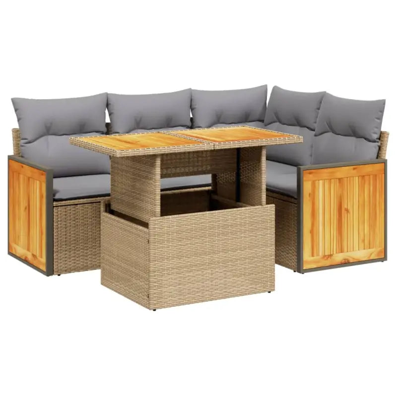 Beige materialen loungeset met gepoedercoat staal en comfortabele afmetingen - Tuinsets