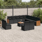 Beige materialen loungeset met gepoedercoat staal en comfortabele afmetingen - Zwart / Met tafel - Tuinsets