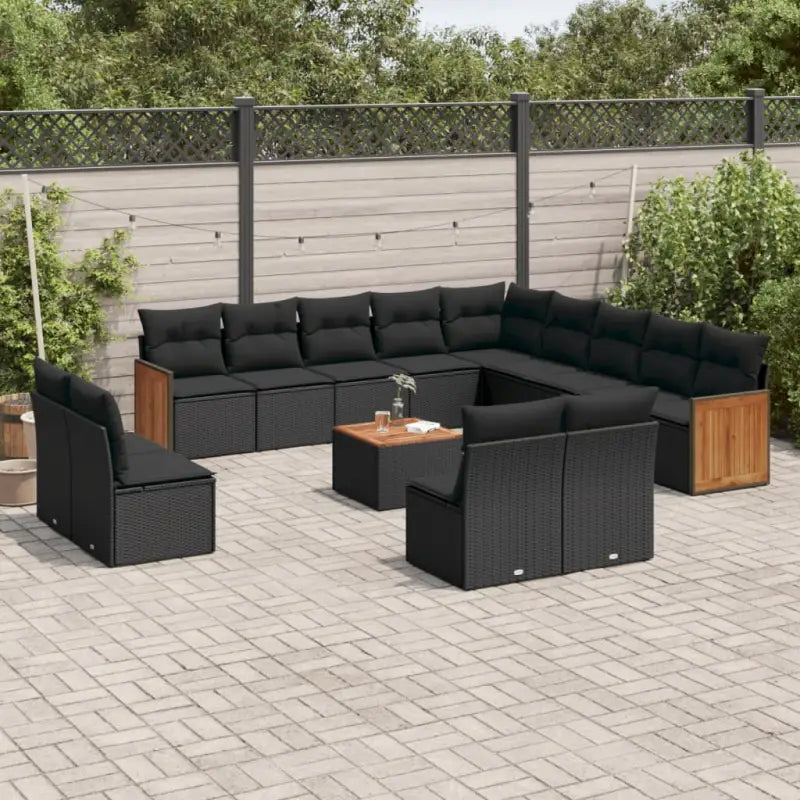 Beige materialen loungeset met gepoedercoat staal en comfortabele afmetingen - Zwart / Met tafel - Tuinsets