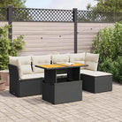 Beige Materialien Loungeset met Gepoedercoat Staal Afmetingen voor Buiten - Zwart en crème / met opbergruimte - Tuinsets