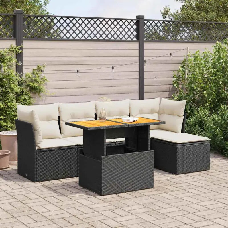 Beige Materialien Loungeset met Gepoedercoat Staal Afmetingen voor Buiten - Zwart en crème / met opbergruimte - Tuinsets
