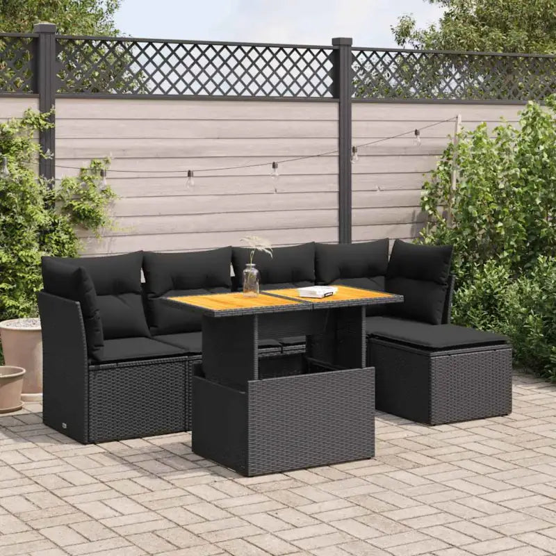 Beige Materialien Loungeset met Gepoedercoat Staal Afmetingen voor Buiten - Zwart / met opbergruimte - Tuinsets