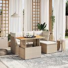 Beige Materialien Loungeset met Gepoedercoat Staal Afmetingen voor Buiten - beige en crèmekleurig / zonder opbergruimte