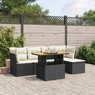 Beige Materialien Loungeset met Gepoedercoat Staal Afmetingen voor Buiten - Zwart en crème / zonder opbergruimte
