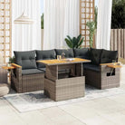 Beige tuin loungeset van gepoedercoat staal met comfortabele afmetingen - Grijs / met opbergruimte - Tuinsets