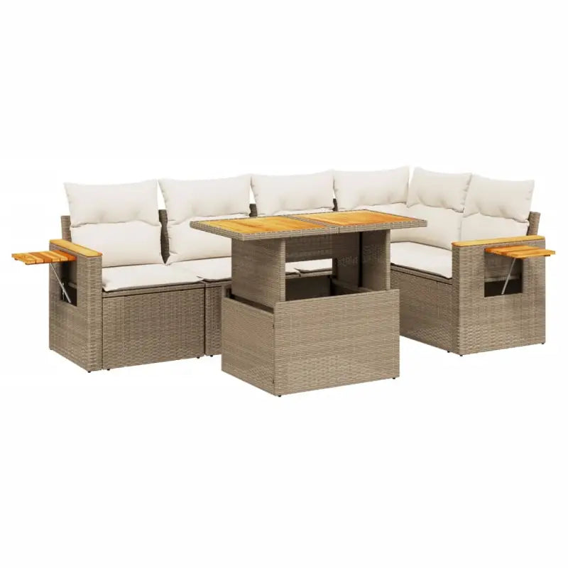 Beige tuin loungeset van gepoedercoat staal met comfortabele afmetingen - Tuinsets