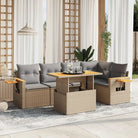 Beige tuin loungeset van gepoedercoat staal met comfortabele afmetingen - Beige en grijs / zonder opbergruimte