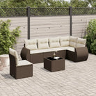 Beige tuinaanzet met waterdichte tas en gepoedercoat staal - Bruin en crème / Met tafel - Tuinsets