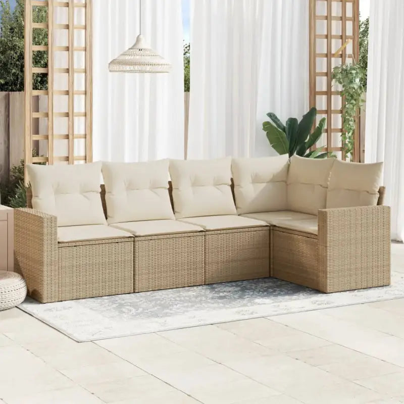 Beige tuinbank van gepoedercoat staal met comfortabele afmetingen - beige en crèmekleurig / Zonder tafel - Tuinsets