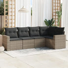 Beige tuinbank van gepoedercoat staal met comfortabele afmetingen - Grijs / Zonder tafel - Tuinsets