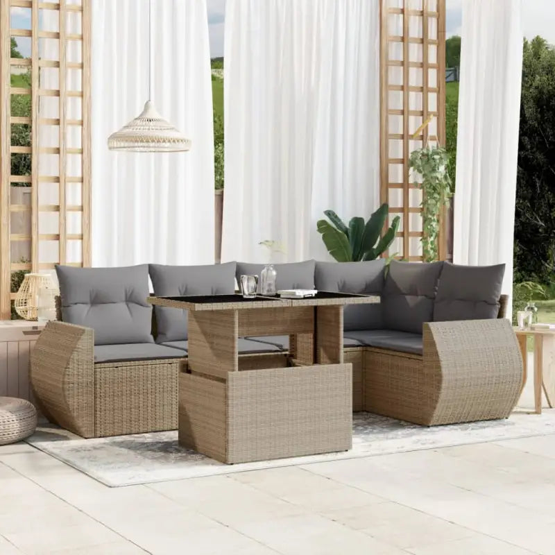 Beige tuininformatie met gepoedercoat staal en juiste afmetingen - Beige en grijs / zonder opbergruimte - Tuinsets