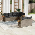 Beige tuinset met gepoedercoat staal en comfortabele afmetingen zitting - Grijs - Tuinsets