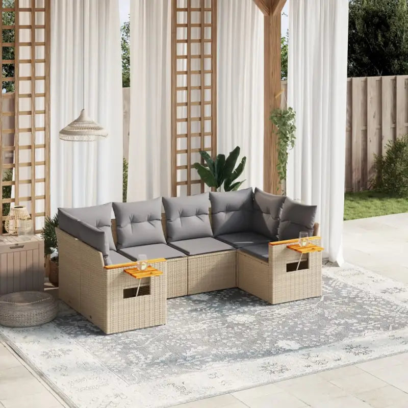 Beige tuinset met gepoedercoat staal en comfortabele afmetingen zitting - Tuinsets