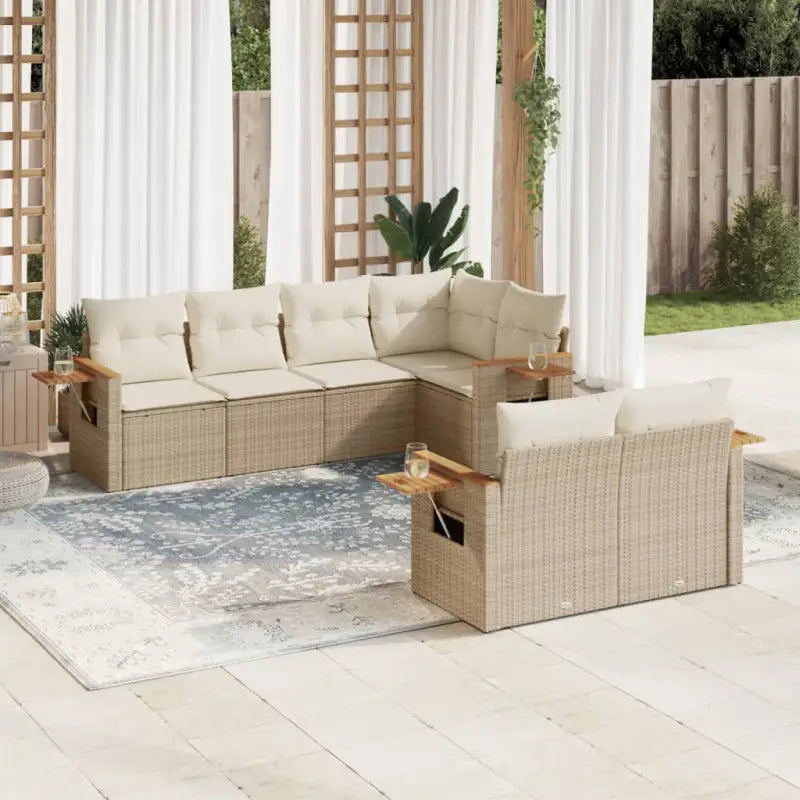 Beige tuinset met gepoedercoat staal en comfortabele afmetingen zitting - Tuinsets