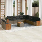 Beige tuinset met gepoedercoat staal en comfortabele zitelementen - Grijs / Met tafel - Tuinsets