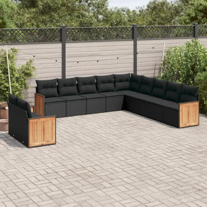 Beige tuinset met gepoedercoat staal en comfortabele zitelementen - Zwart / Zonder tafel - Tuinsets