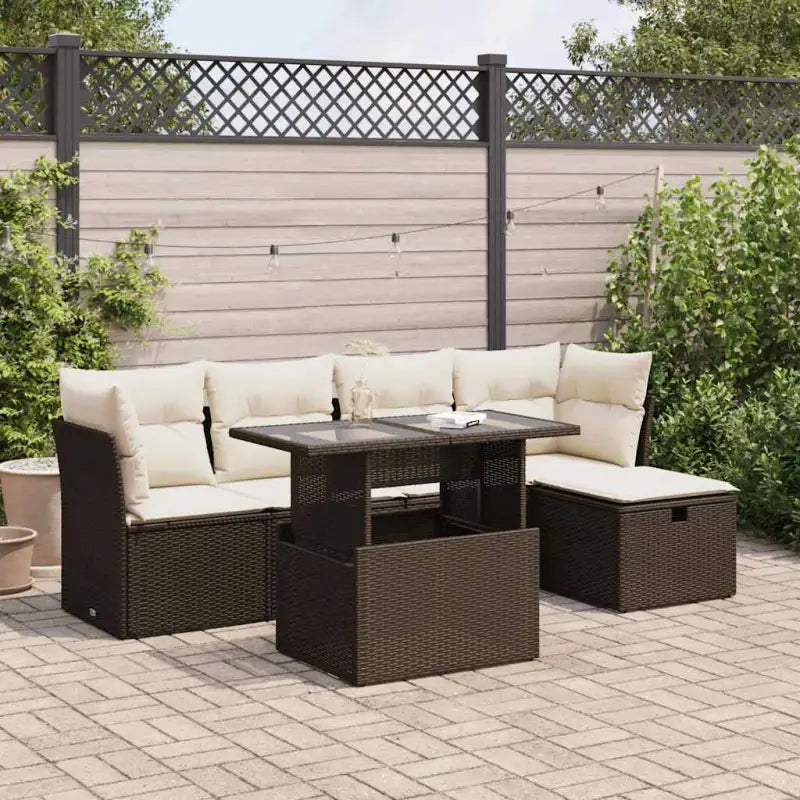 Beige tuinset met gepoedercoat staal en ruime afmetingen - Bruin en crème / met opbergruimte - Tuinsets