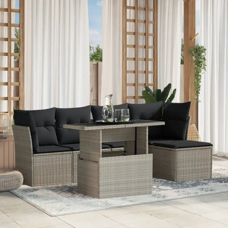 Beige tuinset met gepoedercoat staal en ruime afmetingen - Lichtgrijs / zonder opbergruimte - Tuinsets