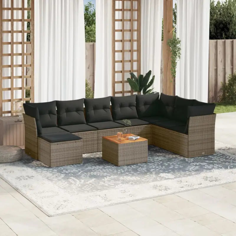 Beige tuinset met gepoedercoat staal en waterdichte tas voor buiten gezelligheid - grijs en donkergrijs - Tuinsets