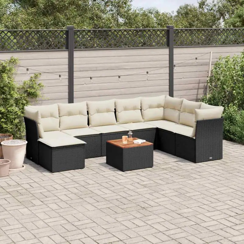 Beige tuinset met gepoedercoat staal en waterdichte tas voor buiten gezelligheid - Zwart en crème - Tuinsets