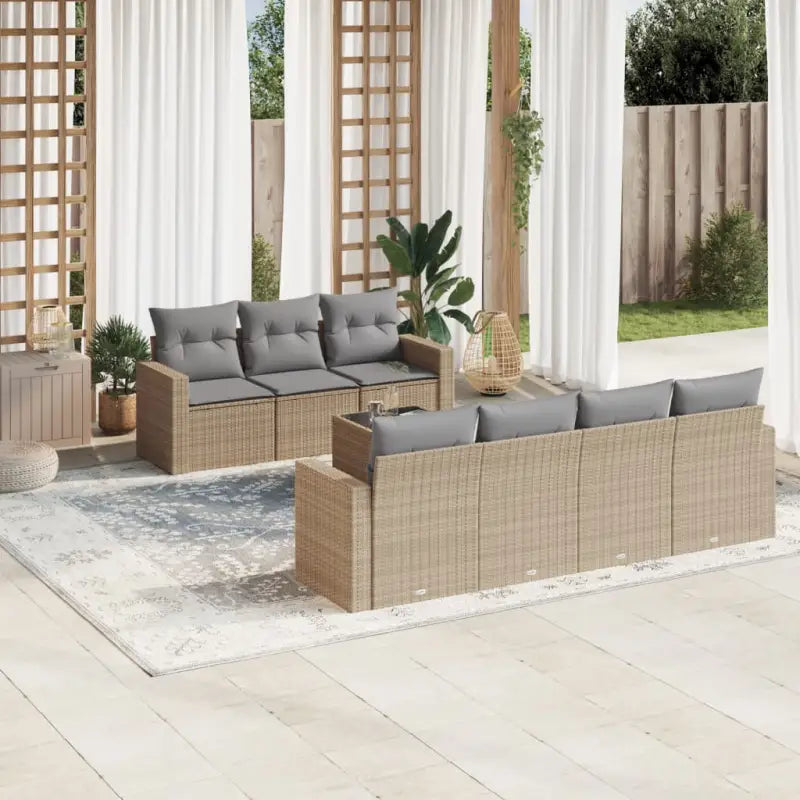 Beige tuinset met gepoedercoat staal voor comfortabel buiten genieten - Tuinsets