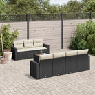 Beige tuinset met gepoedercoat staal voor comfortabel buiten genieten - Zwart en crème - Tuinsets