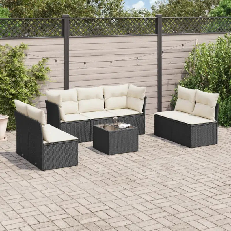 Beige Tuinset met Waterdichte Tas en Gepoedercoat Staal voor Buitenplezier - Zwart en crème / Met tafel - Tuinsets
