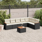 Beige tuinset met waterdichte tas en gepoedercoat stalen kader - Zwart en crème / Met tafel - Tuinsets