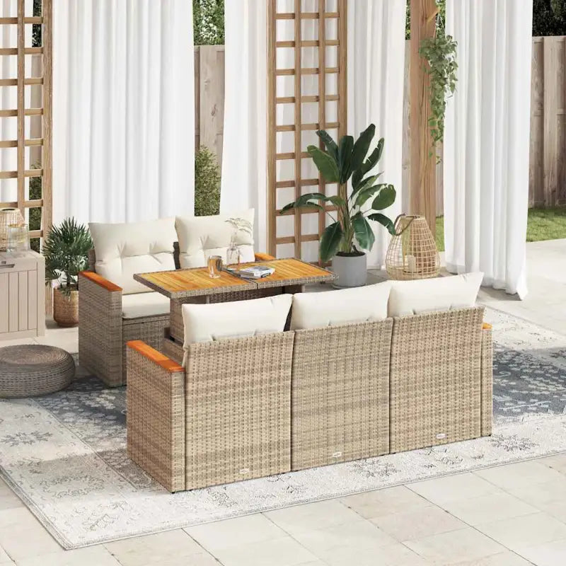 Beige tuinset met waterdichte tas en opbergfunctie voor buitenplezier - beige en crèmekleurig - Tuinsets