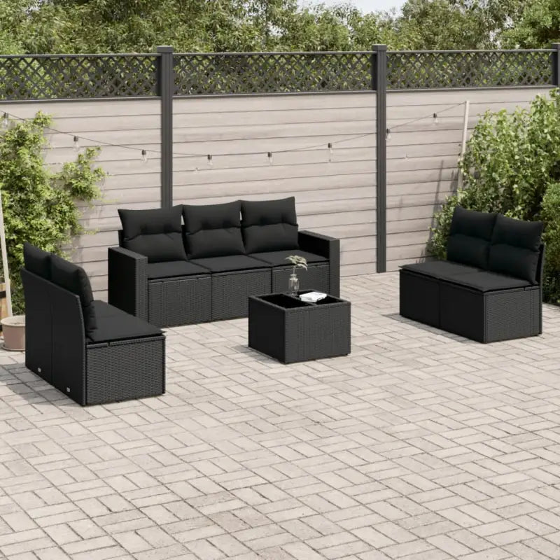 Beige tuinset van gepoedercoat staal met comfortabele afmetingen - Zwart / Met tafel - Tuinsets