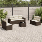 Beige tuinset van gepoedercoat staal met comfortabele afmetingen - Bruin en crème / Met tafel - Tuinsets
