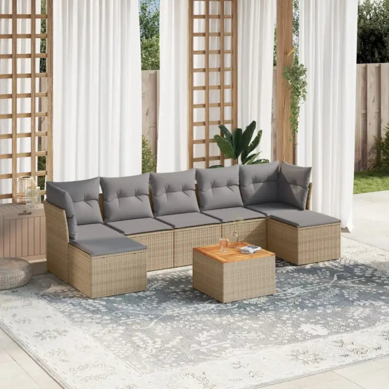 Beige tuinset van gepoedercoat staal met ruime afmetingen - Beige en grijs - Tuinsets