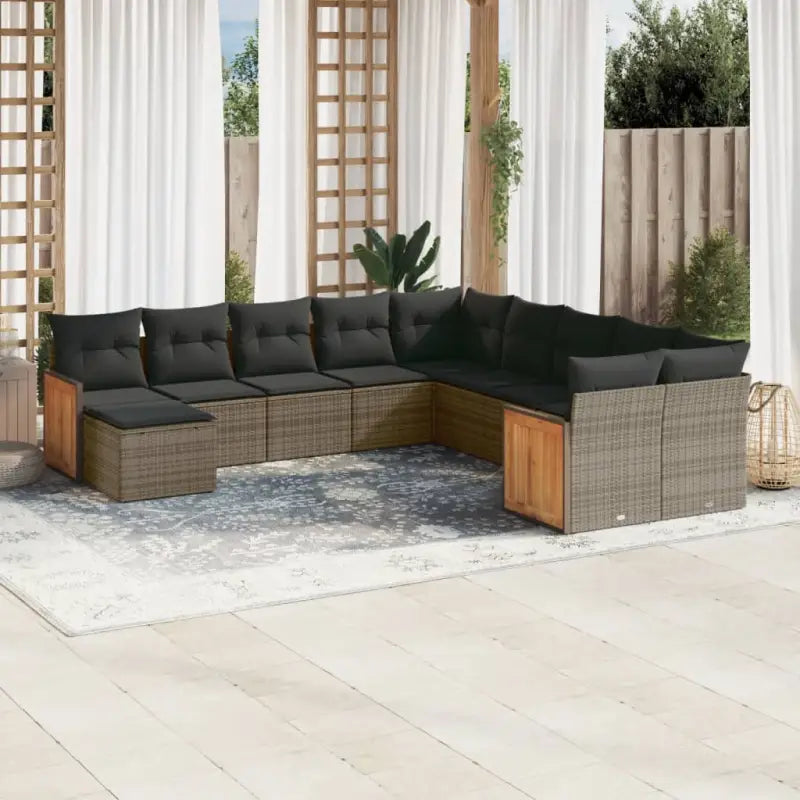Beige tuinsets van gepoedercoat staal met perfecte afmetingen - grijs en donkergrijs / Zonder tafel - Tuinsets