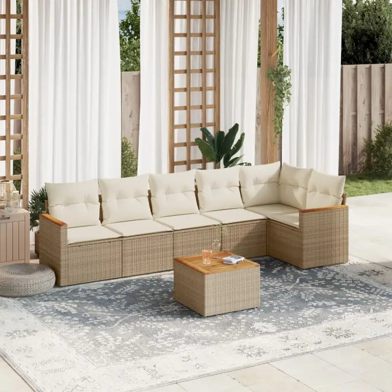 Beige tuinstoelset van gepoedercoat staal met comfortabele afmetingen - Beige / Met tafel - Tuinsets