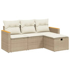 Beige tuinstoelset van gepoedercoat staal met ideale afmetingen - Tuinsets