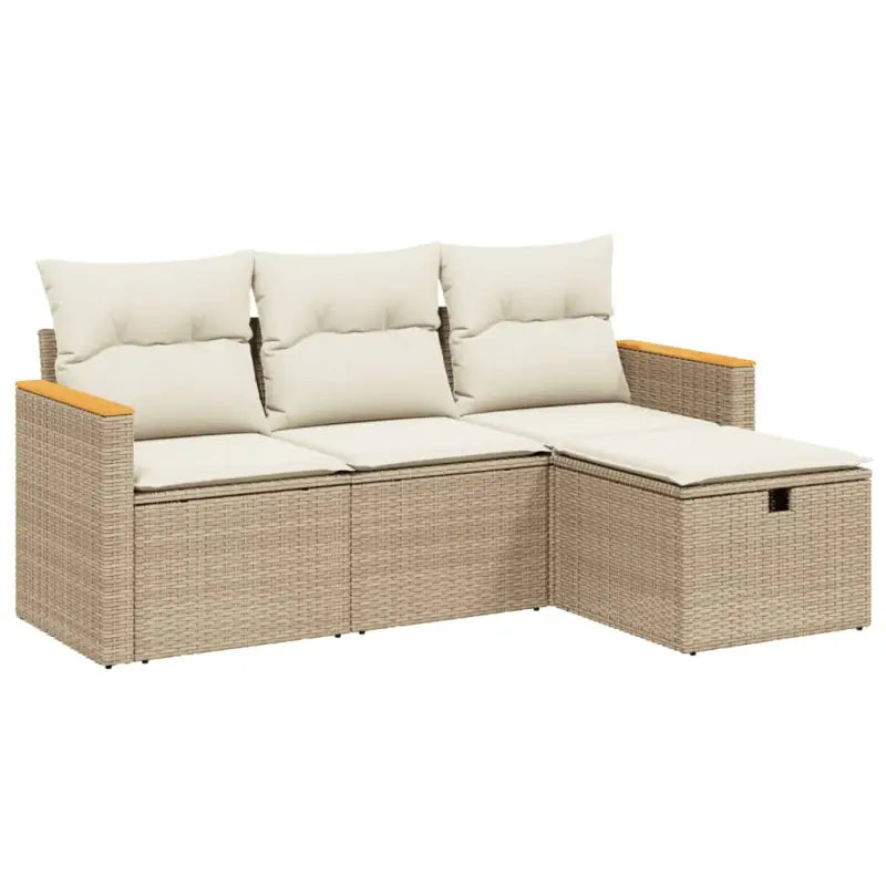 Beige tuinstoelset van gepoedercoat staal met ideale afmetingen - Tuinsets