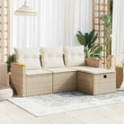 Beige tuinstoelset van gepoedercoat staal met ideale afmetingen - beige en crèmekleurig / met opbergruimte - Tuinsets