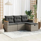 Beige tuinstoelset van gepoedercoat staal met ideale afmetingen - Grijs / met opbergruimte - Tuinsets