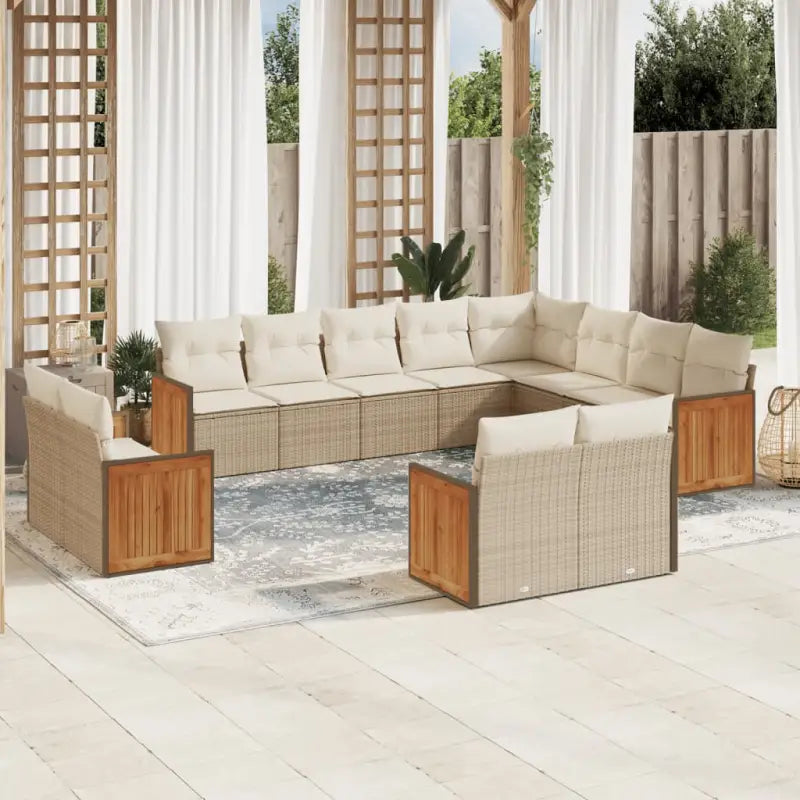 Beige tuintafelset met gepoedercoat staal en comfortabele afmetingen zitting - beige en crèmekleurig / Zonder tafel