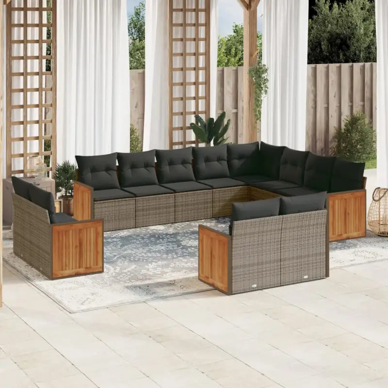 Beige tuintafelset met gepoedercoat staal en comfortabele afmetingen zitting - Grijs / Zonder tafel - Tuinsets