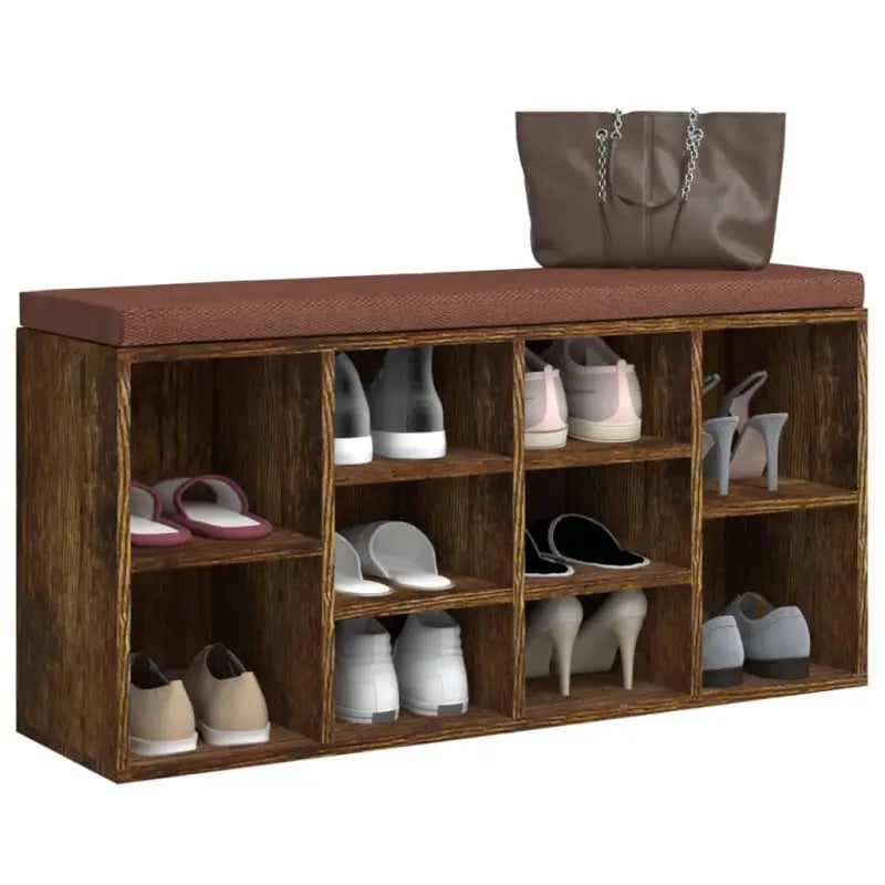 Berg je schoenen op met deze trendy bewerkt hout schoenenbank - Opberg- & halbankjes