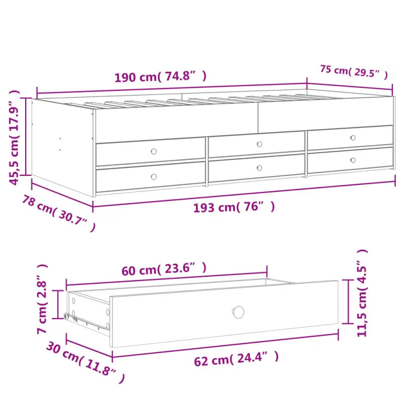 Bewerk hout 2-in-1 slaapbank met lades levering bevat - Bedden & bedframes