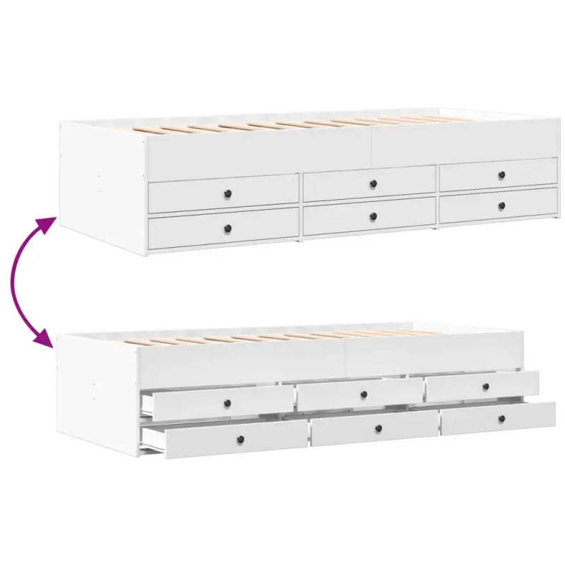 Bewerk hout 2-in-1 slaapbank met lades levering bevat - Bedden & bedframes
