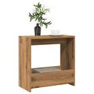 Bewerk hout bijzettafel met open vak voor moderne woonkamers - artisanaal eikenkleurig / 1 - Bijzettafels