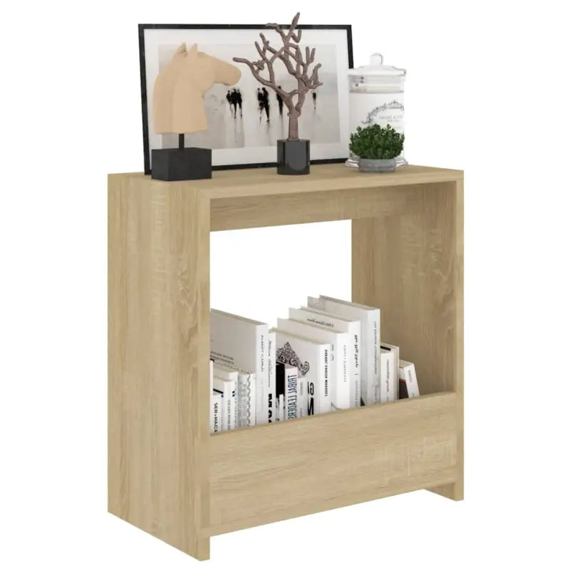 Bewerk hout bijzettafel met open vak voor moderne woonkamers - Bijzettafels