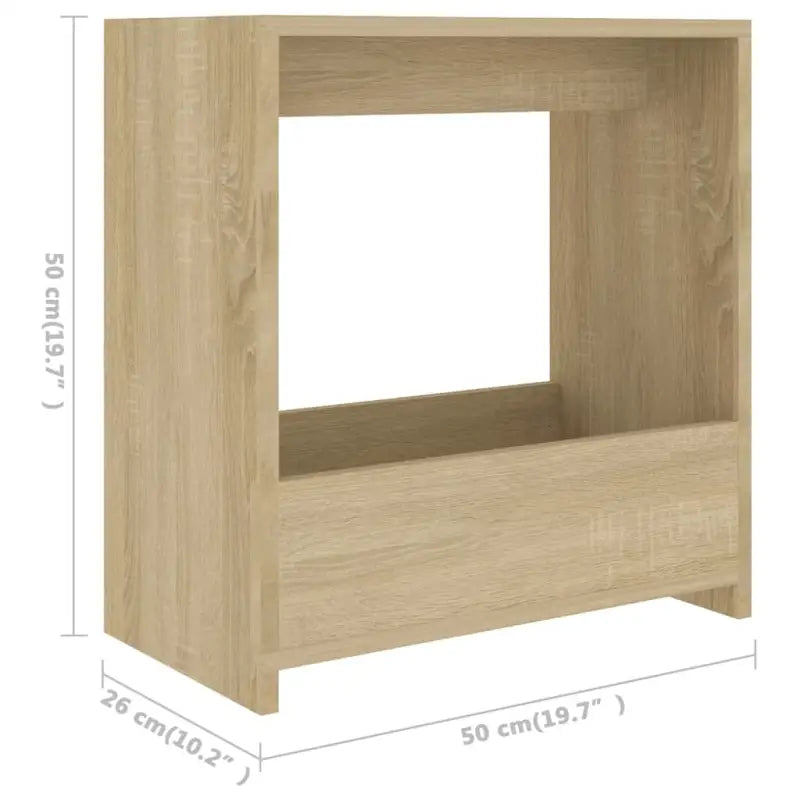 Bewerk hout bijzettafel met open vak voor moderne woonkamers - Bijzettafels