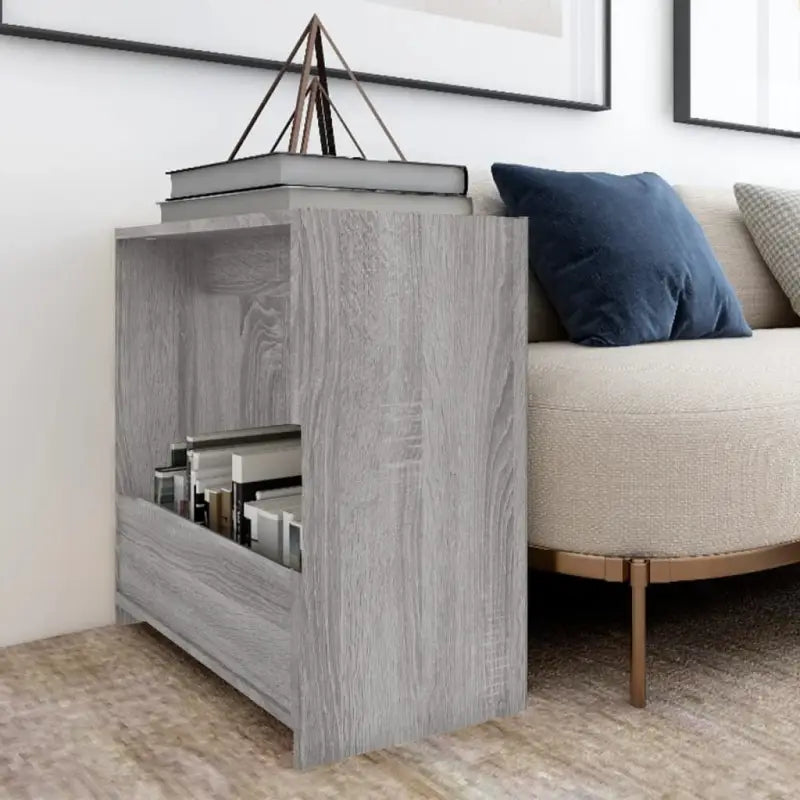 Bewerk hout bijzettafel met open vak voor moderne woonkamers - Grijs sonoma / 1 - Bijzettafels